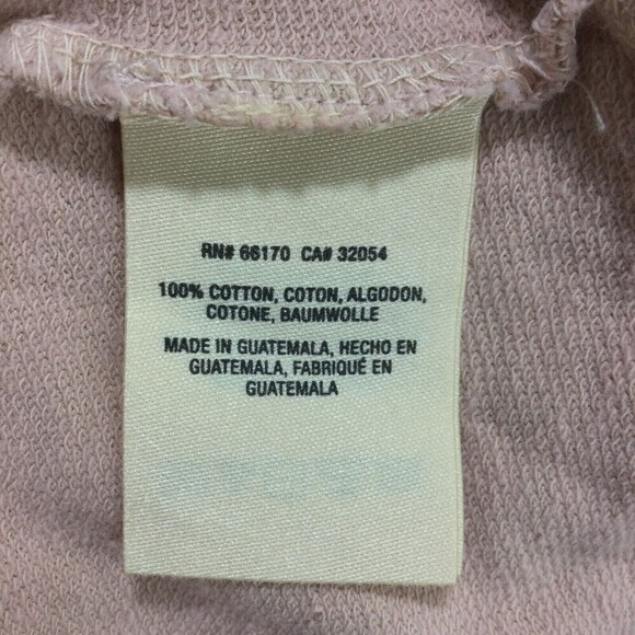 Anthropologie Postmark Womens Crop Sweatshirt Distress Splatter Top Peach SZ S - Picture 5 of 9